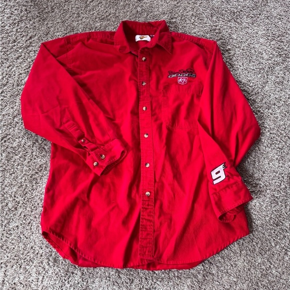 Vintage Winners Circle #9 Bill Elliot Long Sleeve Button Down Shirt Men Size LG - Picture 1 of 6